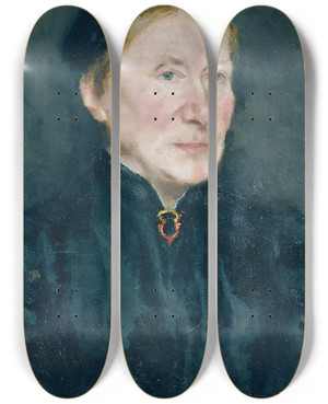 Triptych art skateboard deck of Ferdinand Matthias Zerlacher Emma Von Gerl by Ferdinand Matthias Zerlacher (1877-1923)