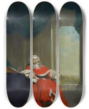 Triptych art skateboard deck of Arthur William Devis Sir Robert Chambers by Arthur William Devis (1762-1822)
