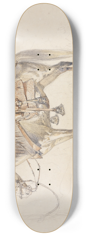 Ferdinand Keller - Studie eines gesattelten Pferdes 8.25 inch art skate deck
