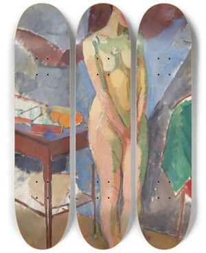 Triptych art skateboard deck of Karl Isakson Standing Female Nude by Karl Isakson (1878-1922) Triptych art skateboard deck of Karl Isakson Standing Female Nude by Karl Isakson (1878-1922)