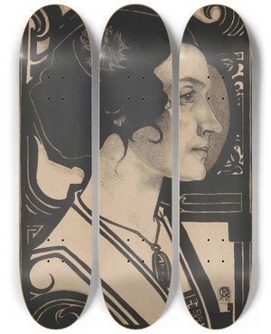 Triptych art skateboard deck of Richard Nicolas Roland Holst Portret Van Een Onbekende Vrouw_1 by Richard Nicolaus Roland Holst (1868-1938) Triptych art skateboard deck of Richard Nicolas Roland Holst Portret Van Een Onbekende Vrouw_1 by Richard Nicolaus Roland Holst (1868-1938)