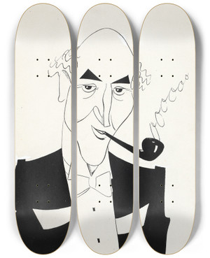 Triptych art skateboard deck of Wooding Sir John Simon by Wooding (20-)