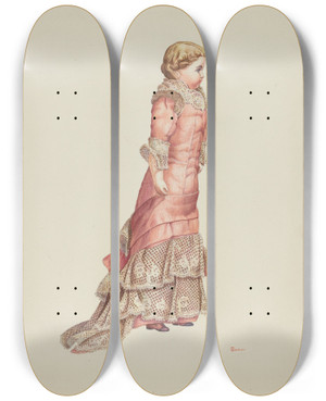 Triptych art skateboard deck of Hal Blakeley Doll Carrie by Hal Blakeley