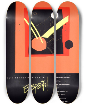 Triptych art skateboard deck of National Institutes Of Health Health Communications In Espanol by National Institutes Of Health (1887)