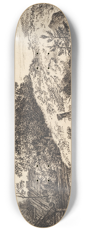 Ferdinand Kobell - Landscape with a Brook and Farm Buildings 8.25 inch art skate deck