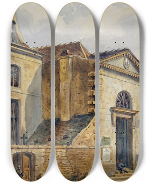 Triptych art skateboard deck of Augustesbastien Bnard La Chapelle Saintjean Et Lentre Du Cimetire Sainteustache_1 by Auguste-Sbastien Bnard (1810-1873) Triptych art skateboard deck of Augustesbastien Bnard La Chapelle Saintjean Et Lentre Du Cimetire Sainteustache_1 by Auguste-Sbastien Bnard (1810-1873)
