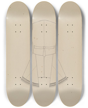 Triptych art skateboard deck of Louis Maldarelli Waistcoat_3 by Louis Maldarelli