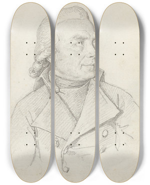 Triptych art skateboard deck of Jean Baptiste Joseph Wicar Vincenzio Piombi by Jean Baptiste Joseph Wicar (1762-1834)