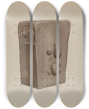 Triptych art skateboard deck of Edward Digennero Drinking Fountain_2 by Edward Digennero