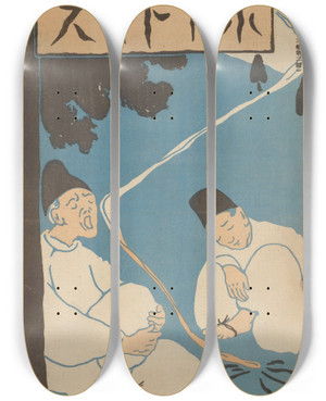 Triptych art skateboard deck of Hashiguchi Goy December 1909 by Hashiguchi Goyo (1881-1921) Triptych art skateboard deck of Hashiguchi Goy December 1909 by Hashiguchi Goyo (1881-1921)