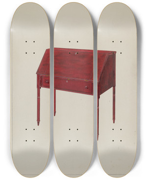 Triptych art skateboard deck of George Fairbanks Desk_1 by George Fairbanks