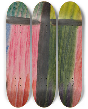 Triptych art skateboard deck of Alexej Von Jawlensky Meditation_1 by Alexej Von Jawlensky (1864-1941)