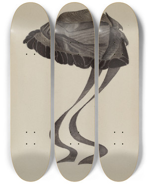Triptych art skateboard deck of Marie Mitchell Hat by Marie Mitchell