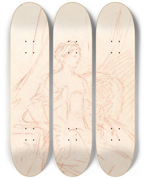 Triptych art skateboard deck of Benjamin West Sketch_2 by Benjamin West (1738-1820)