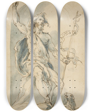 Triptych art skateboard deck of Cherubino Alberti Johannes Dberen by Cherubino Alberti (1553-1615)