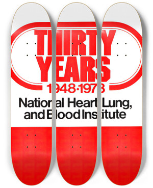 Triptych art skateboard deck of National Institutes Of Health Thirty Years 19481978 National Heart Lung And Blood Institute by National Institutes Of Health (1887)