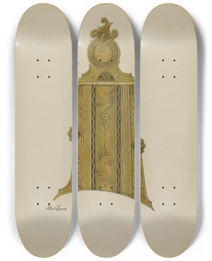 Triptych art skateboard deck of Albert Levone Patch Box Of Kentucky Rifle_3 by Albert Levone (20-)