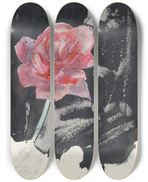 Triptych art skateboard deck of Carel Adolph Lion Cachet Rode Roos by Carel Adolph Lion Cachet (1864-1945)