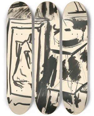 Triptych art skateboard deck of Cyprin Majernk Still Life_1 by Cyprian Majernik (1909-1945)