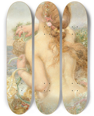 Triptych art skateboard deck of Henry John Stock Mermaid Rising From The Sea by Henry John Stock (1853-1930) Triptych art skateboard deck of Henry John Stock Mermaid Rising From The Sea by Henry John Stock (1853-1930)