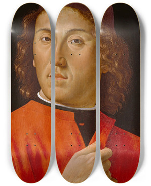 Triptych art skateboard deck of Domenico Ghirlandaio Young Man by Domenico Ghirlandaio (1449-1494) Triptych art skateboard deck of Domenico Ghirlandaio Young Man by Domenico Ghirlandaio (1449-1494)