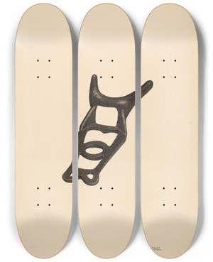 Triptych art skateboard deck of Claude Marshall Bootjack_2 by Claude Marshall
