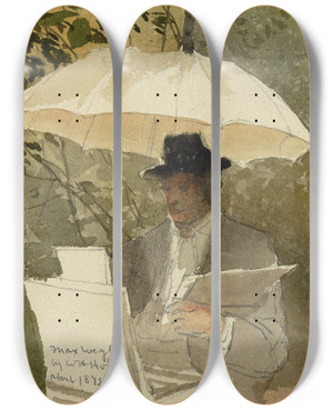 Triptych art skateboard deck of William Henry Holmes Max Weyl by William Henry Holmes (1846-1933)