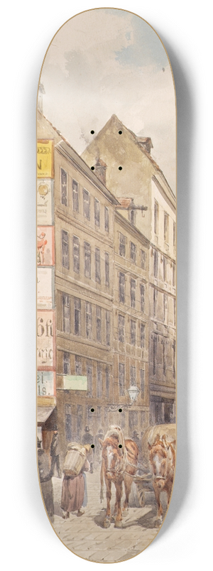 Ferdinand Weckbrodt - Die Kohlmessergasse und der Salzgries bei der Ruprechtsstiege 8.25 inch art skate deck