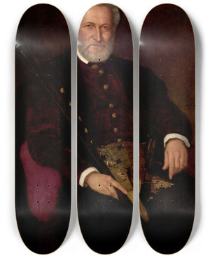 Triptych art skateboard deck of Henryk Rodakowski Portrait Of Leon Sapieha by Henryk Rodakowski (1823-1894)