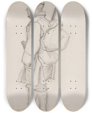Triptych art skateboard deck of Ivan Ivanec Onierz Legionw Ukraiskich Strzelcw Siczowych by Ivan Ivanec (1893-1946)