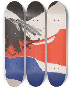 Triptych art skateboard deck of Joe Guerrero Rose Fried Gallery by Jose Guerrero (1914-1991)