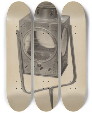 Triptych art skateboard deck of Lazar Rubinstein Square Lantern by Lazar Rubinstein