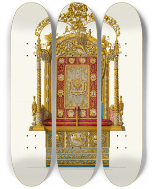Triptych art skateboard deck of Fedor Grigoryevich Solntsev Serebrianyi Tron by Fedor Grigoryevich Solntsev (1801-1892)