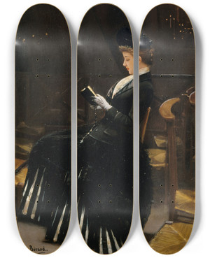 Triptych art skateboard deck of Jean Braud Femme En Prire by Jean Beraud (1849-1935) Triptych art skateboard deck of Jean Braud Femme En Prire by Jean Beraud (1849-1935)