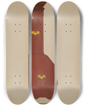 Triptych art skateboard deck of Rolland Livingstone Secretary Cabinet Top Desk by Rolland Livingstone Triptych art skateboard deck of Rolland Livingstone Secretary Cabinet Top Desk by Rolland Livingstone
