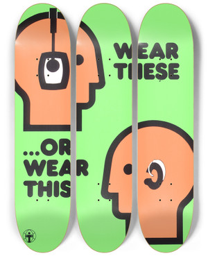 Triptych art skateboard deck of National Institutes Of Health Wear These Or Wear This by National Institutes Of Health (1887)