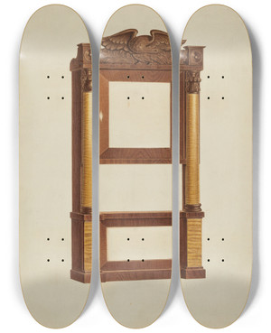 Triptych art skateboard deck of Lorenz Rothkranz Clock by Lorenz Rothkranz