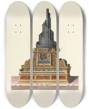 Triptych art skateboard deck of Carl Becker Kunstwerke Und Gerathschaften Des Mittelalters Und Der Renaissance Pl62 by Carl Becker (19-)