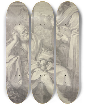 Triptych art skateboard deck of Jan Frederik Schierecke Die Heiligen Petrus Und Paulus by Jan Frederik Schierecke
