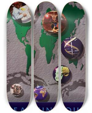 Triptych art skateboard deck of National Library Of Medicine National Library Of Medicine Reaching Out To The World by National Library Of Medicine (1836)