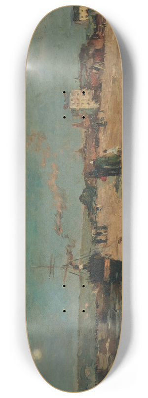 Albert Lebourg - Lever de lune  Boulogne-sur-Mer 8.25 inch art skate deck