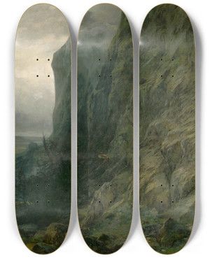 Triptych art skateboard deck of Udovt Ordk Rocks_1 by udovt ordk (1865-1937)