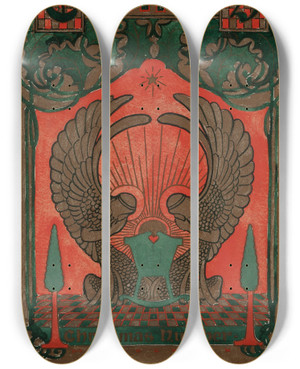 Triptych art skateboard deck of Jc Leyendecker Colliers Christmas Number by J.C. Leyendecker (1874-1951) Triptych art skateboard deck of Jc Leyendecker Colliers Christmas Number by J.C. Leyendecker (1874-1951)