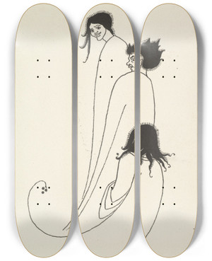 Triptych art skateboard deck of Aubrey Vincent Beardsley Grotesques By Aubrey Beardsley 5 by Aubrey Vincent Beardsley (1872-1898) Triptych art skateboard deck of Aubrey Vincent Beardsley Grotesques By Aubrey Beardsley 5 by Aubrey Vincent Beardsley (1872-1898)