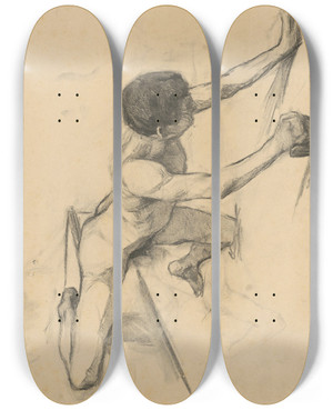 Triptych art skateboard deck of Kos Aranyossy Tdia Aktu Kaiaceho Mua by kos Aranyossy