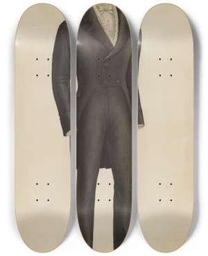 Triptych art skateboard deck of Henry De Wolfe Mans Suit_2 by Henry De Wolfe