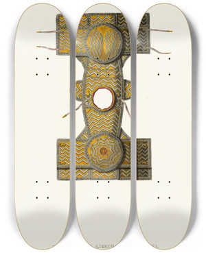 Triptych art skateboard deck of Fedor Grigoryevich Solntsev Zertsalo Tsaria Alekseia Mikhailovicha Izobrazhenie 6 by Fedor Grigoryevich Solntsev (1801-1892)