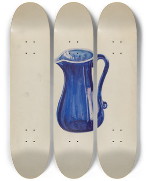 Triptych art skateboard deck of Ella Josephine Sterling Pitcher_1 by Ella Josephine Sterling