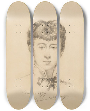 Triptych art skateboard deck of Louise Abbma Scenesof Sarah Bernhardts Life 5 by Louise Abbema (1853-1927)