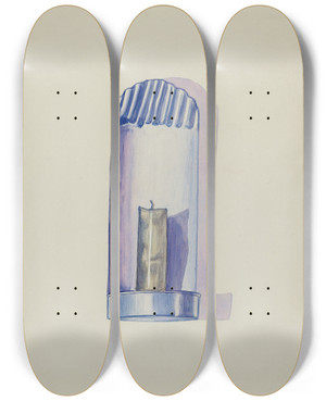 Triptych art skateboard deck of American 20Th Century Candle Holder_3 by American 20Th Century
